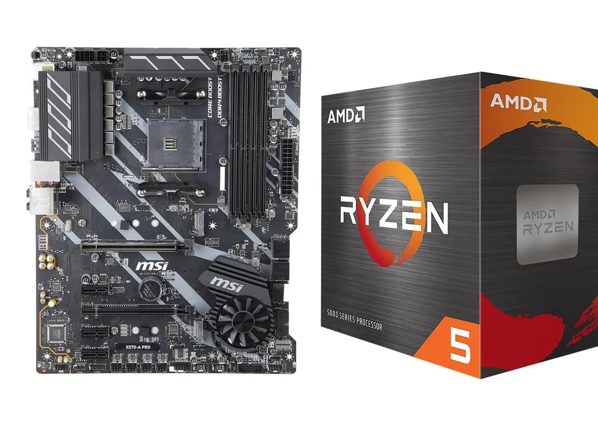 MSI MSI X570-A PRO AMD motherboard with Ryzen 5 5600G — product photo