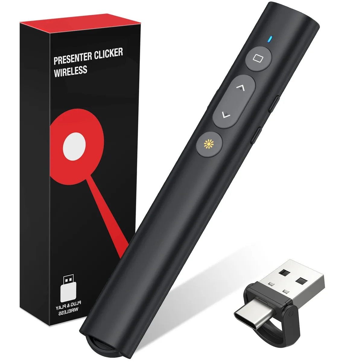  TITIANCOOL RCRF-015 2-in-1 USB-C Presentation Remote — product photo