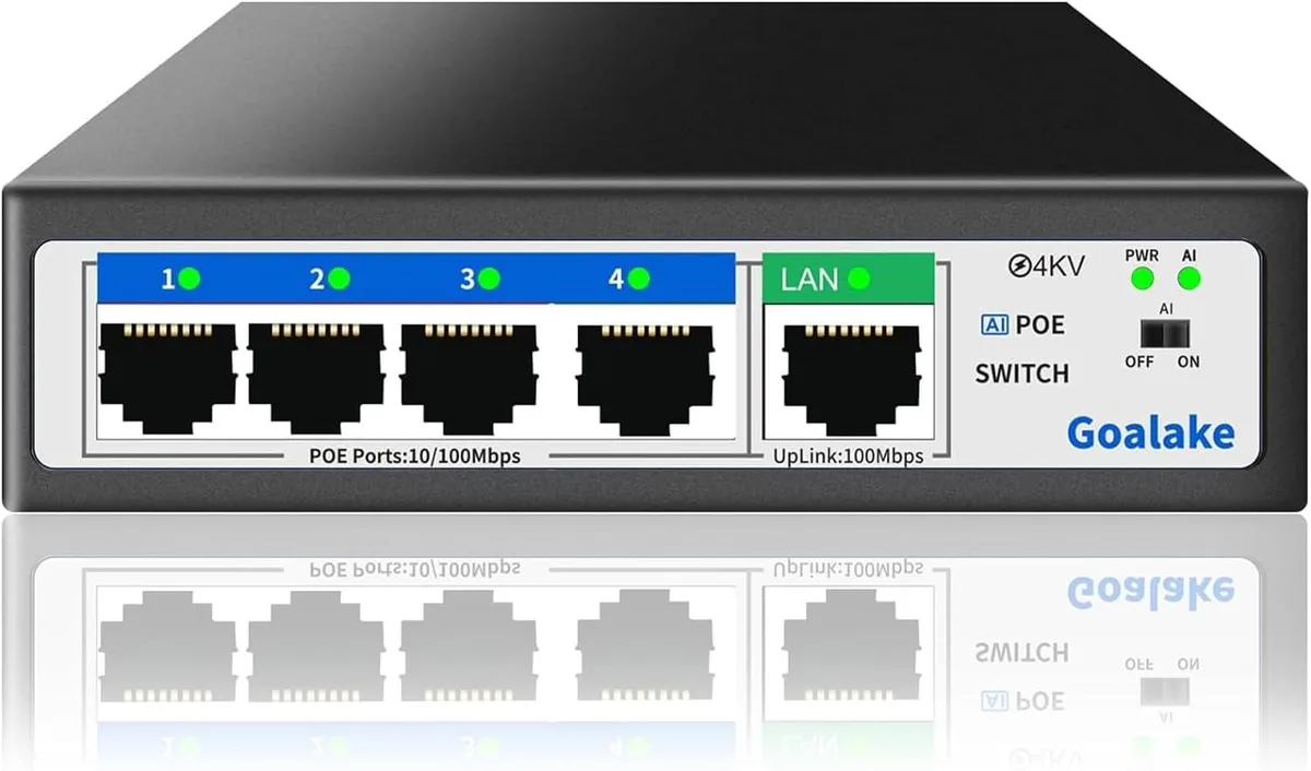 PISKEKAT PISKEKAT 5 Port PoE Switch (4 PoE + 1 Uplink) 802.3af/at 100Mbps 52W — product photo