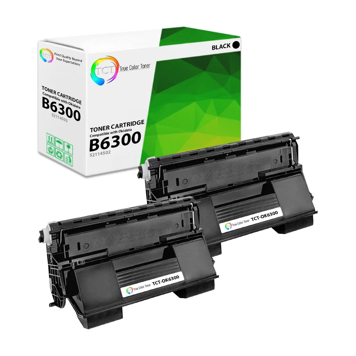 True Color Toner True Color Toner B6300 52114502 Black Toner Cartridge 2 Pack 17000 Pages — product photo