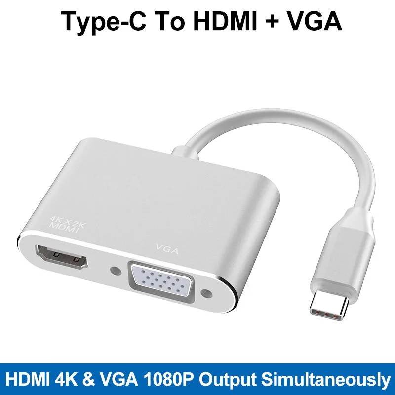COFIER COFIER USB 3.1 Type-C to HDMI VGA Adapter Silver — product photo