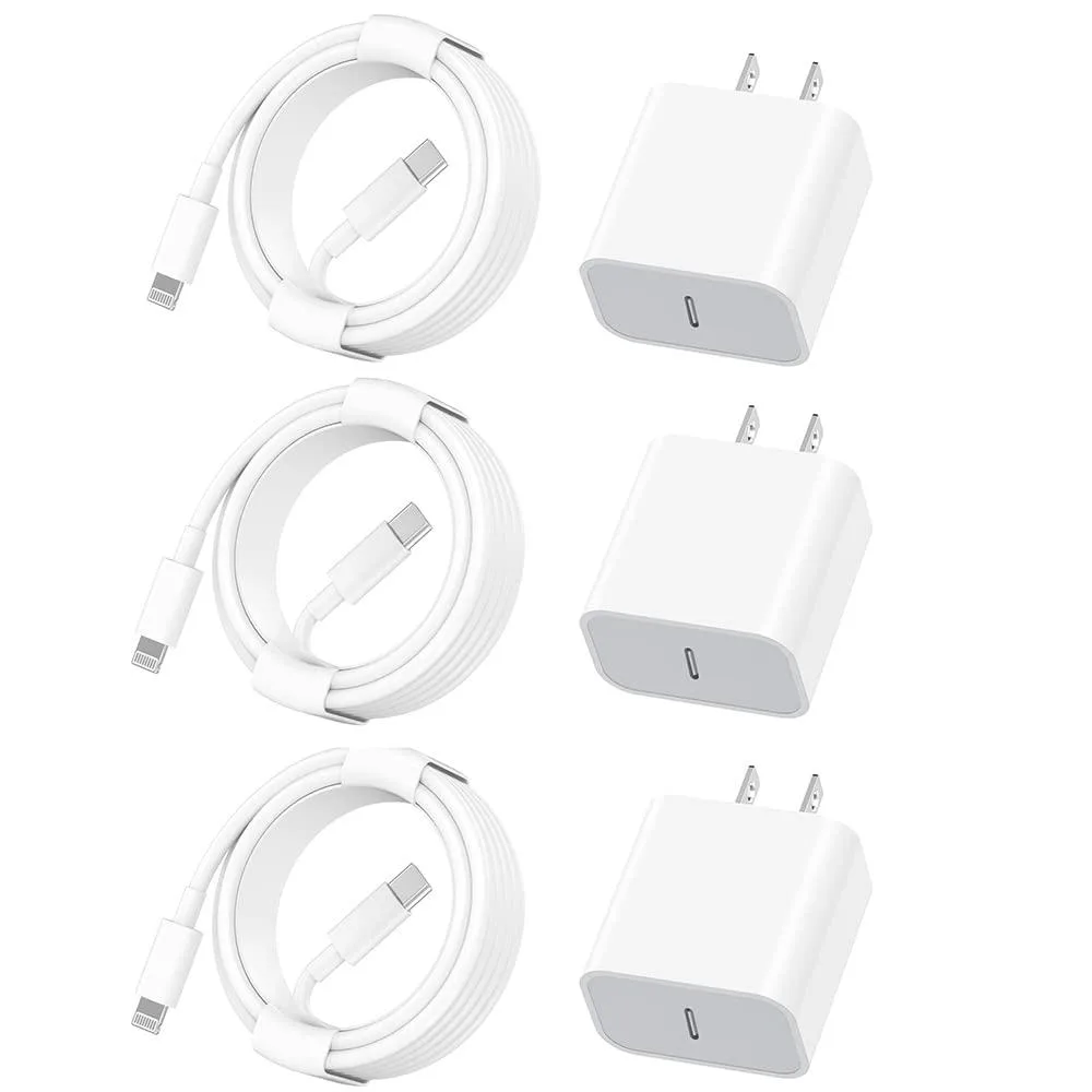  Apple MFi Certified 3-Pack USB-C to Lightning Cable 6FT White — product photo