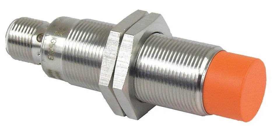 Cylindrical brass proximity sensor with M12 connector
