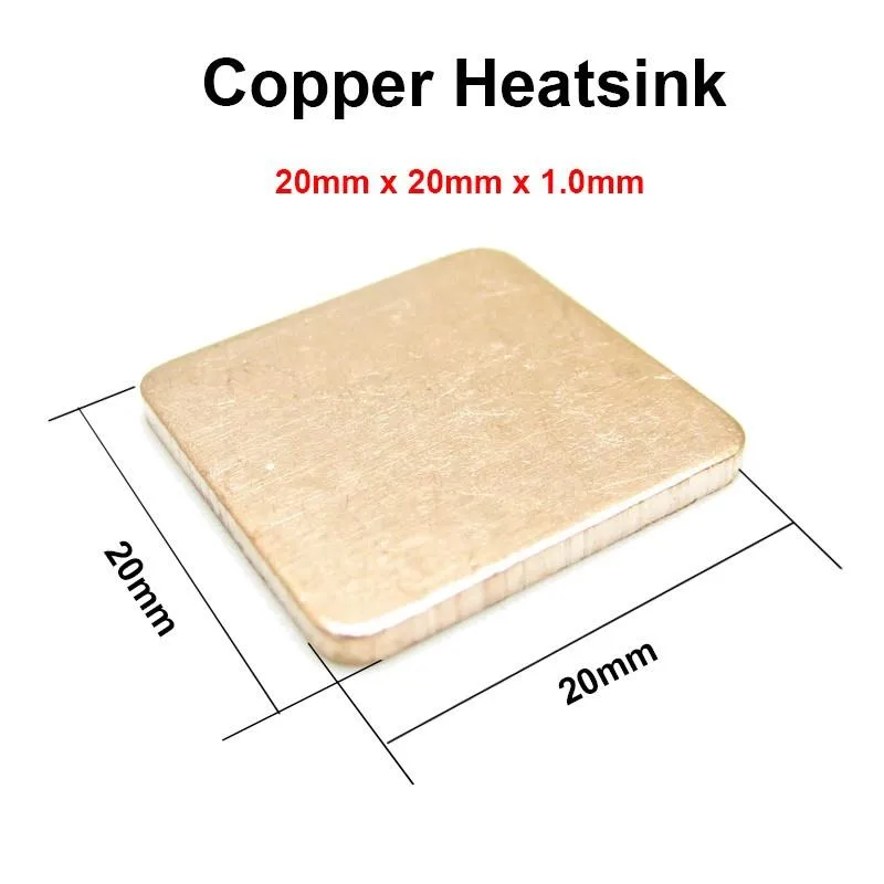 EN-Labs EN-Labs 10pcs 20x20x1.0mm Copper Shim Heatsink DIY Cooling — product photo