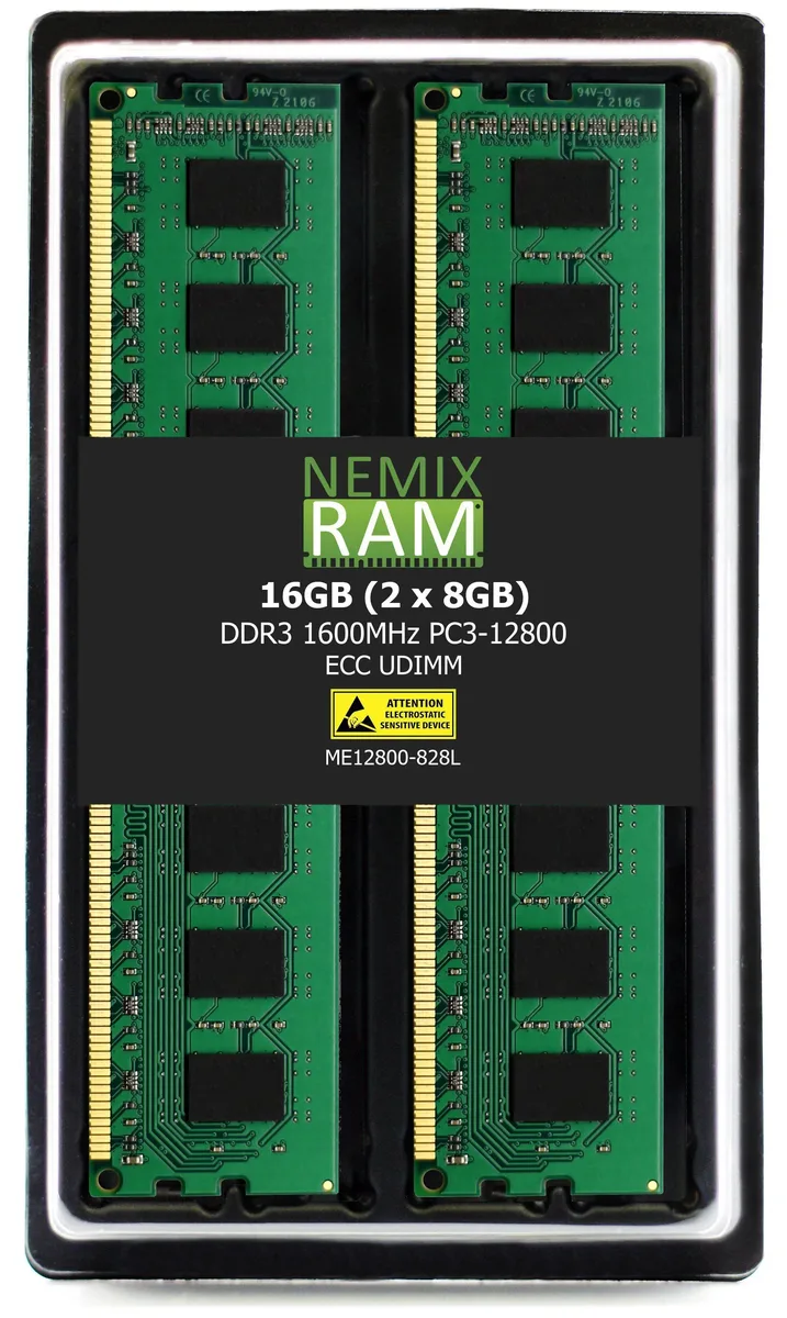 NEMIX RAM NEMIX RAM 16GB (2x8GB) DDR3 1600 ECC UDIMM 1.35V 240-pin memory upgrade — product photo
