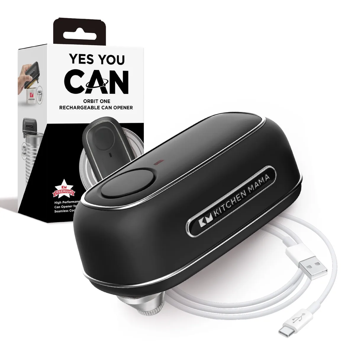 KITCHEN MAMA KITCHEN MAMA Orbit One Rechargeable Can Opener Black — product photo