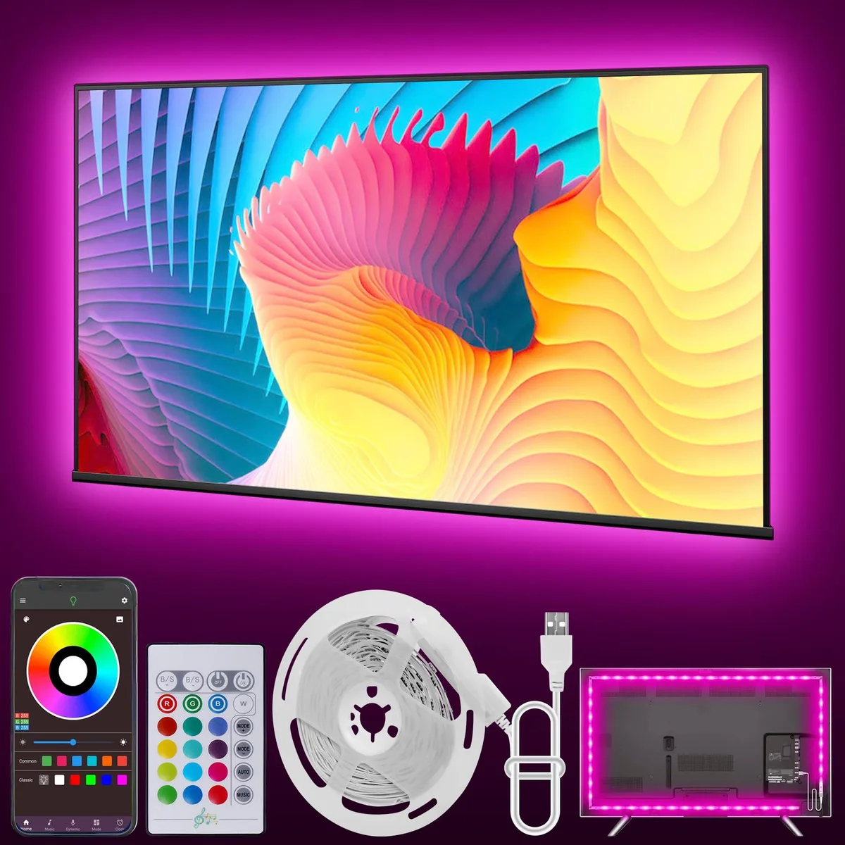  Verilux Led-TVrgb001 20ft RGB LED Accent Lighting 120 LEDs 7.5W 5V — product photo