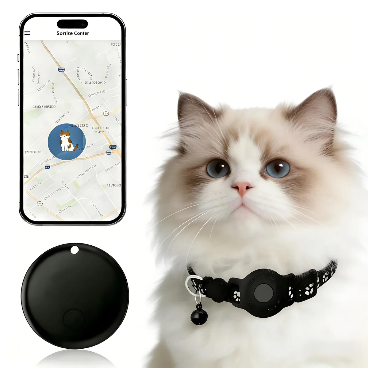 Lightweight multi-colour GPS tracker tag for cat collar, Android only