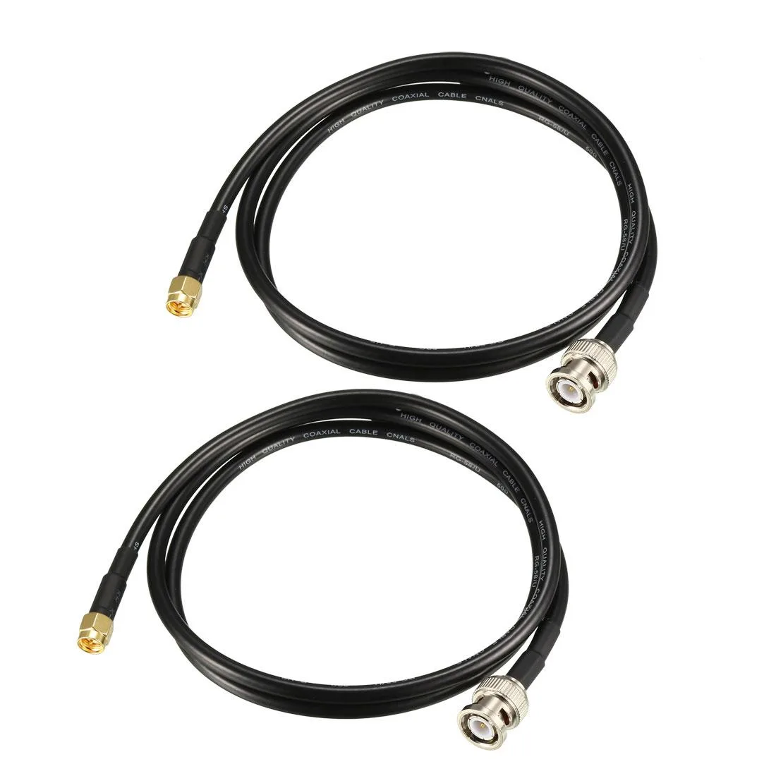 Unique-Bargains Unique-Bargains RG58 Coaxial Cable BNC Male to SMA Male 50 Ohm 3 ft 2pcs — product photo
