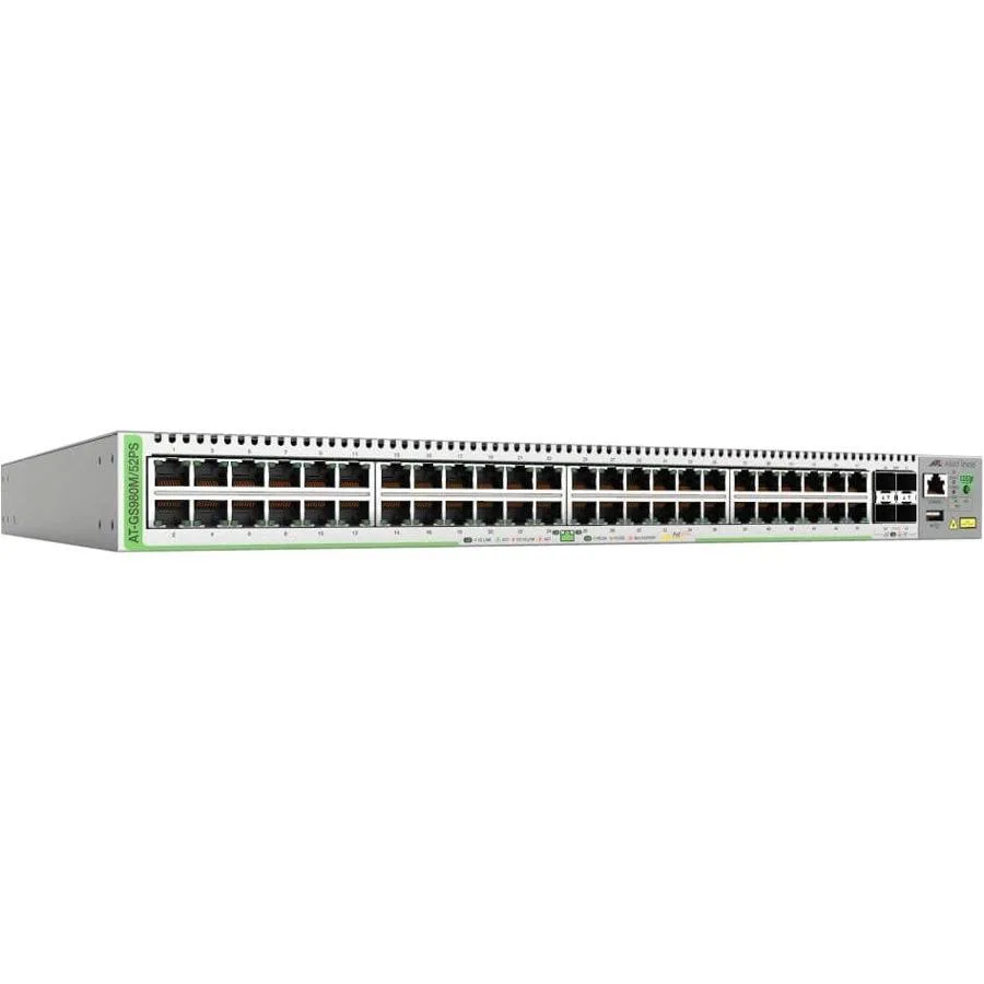 Allied Telesis Allied Telesis GS980M 48-port 10/100/1000 PoE+ network switch with 4 SFP slots — product photo