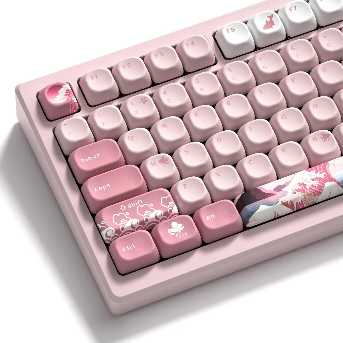 Womier Womier Pink Kanagawa PBT Keycaps MOA Profile 126-Key Set — product photo