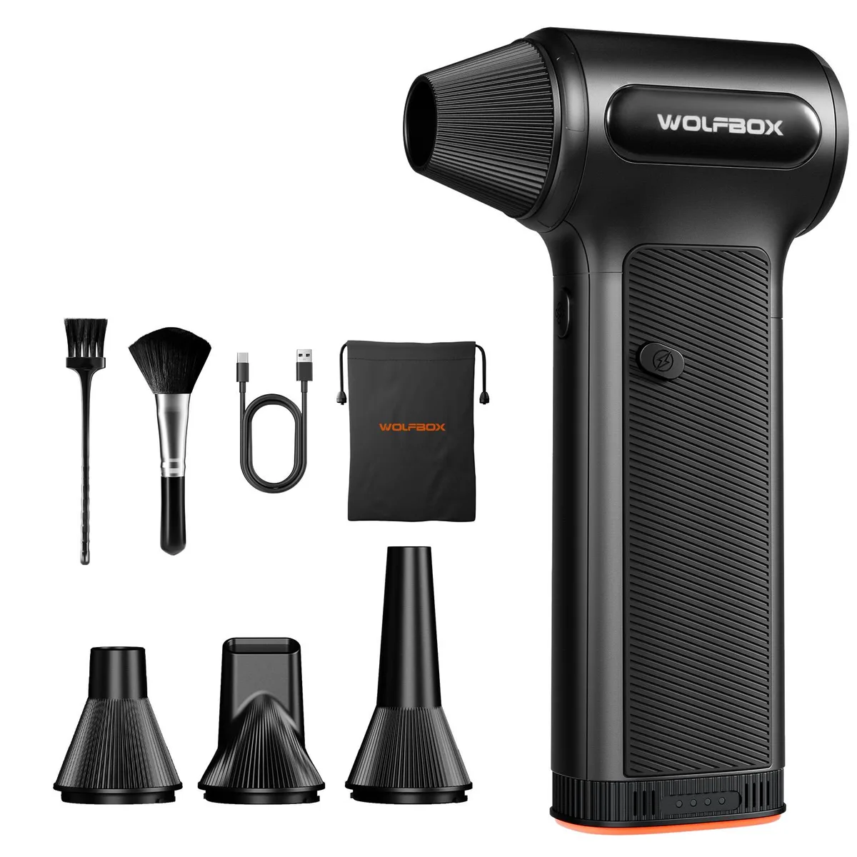 WOLFBOX WOLFBOX DF200 Electric Air Duster Blower 87.5 m/s 3-Speed Removable Battery Black — product photo