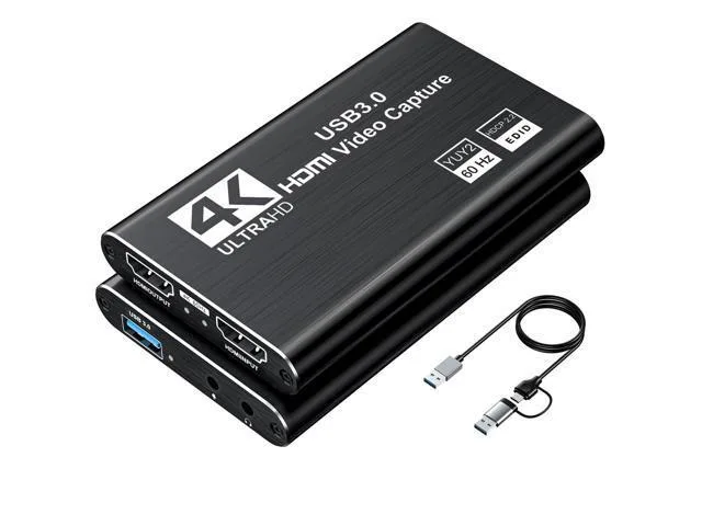 LORDWORLD LORDWORLD USB 3.0 Capture Card 1080P 60FPS 2K 30FPS HDMI Loop-Out Black — product photo
