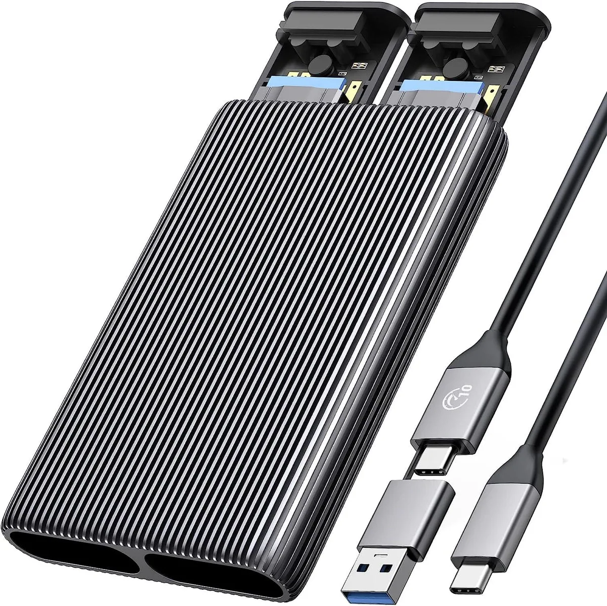 Orico Orico M.2 Dual Bay NVMe Drive Enclosure 10Gbps USB 3.2 Gen2 2x4TB — product photo