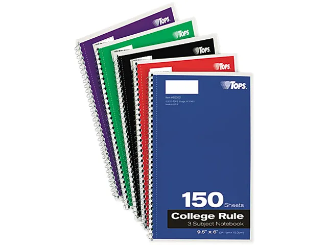 TOPS TOPS 65362 Oxford 3-Subject Notebook 150 Sheets College Rule — product photo