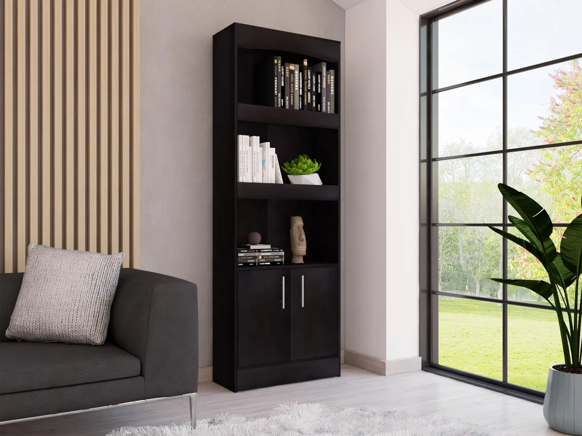 tuphen tuphen Denver Bookcase Black Wengue 70.8"H 3-Shelf — product photo