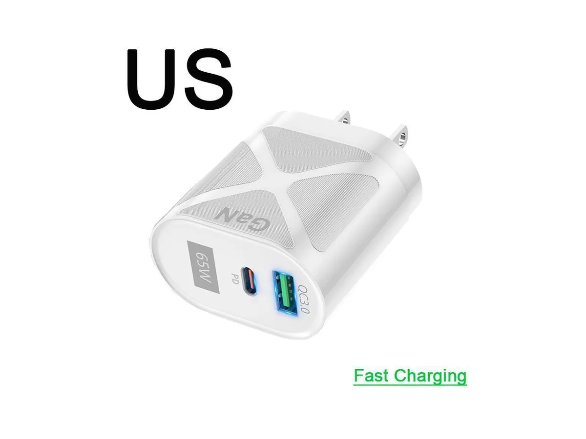 IXJYLCPC IXJYLCPC 65W GaN Fast Charger Dual Port USB-C White — product photo