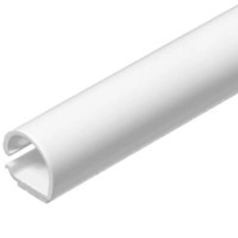 White plastic cord channel with adhesive backing