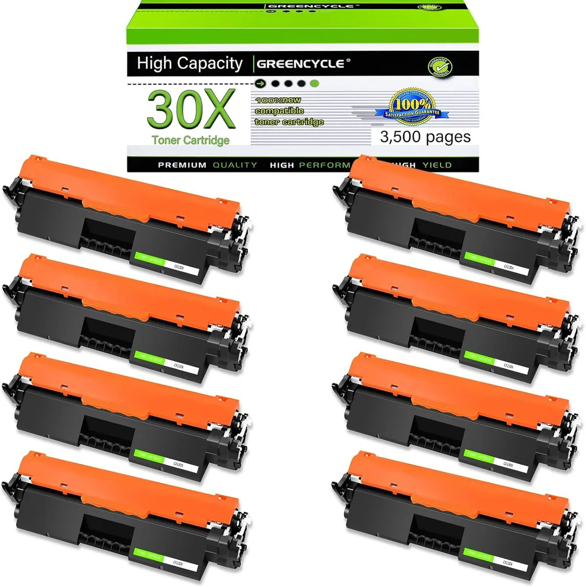GREENCYCLE GREENCYCLE 30X Black Toner Cartridge 8 Pack 3500 pages — product photo