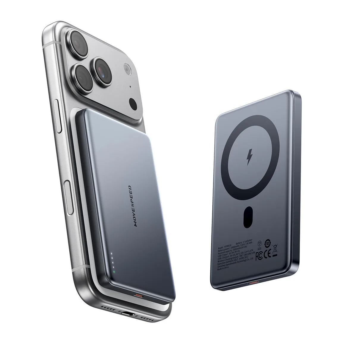 MOVE SPEED YSPBS10 10000mAh Magnetic Power Bank Slate Gray — product photo