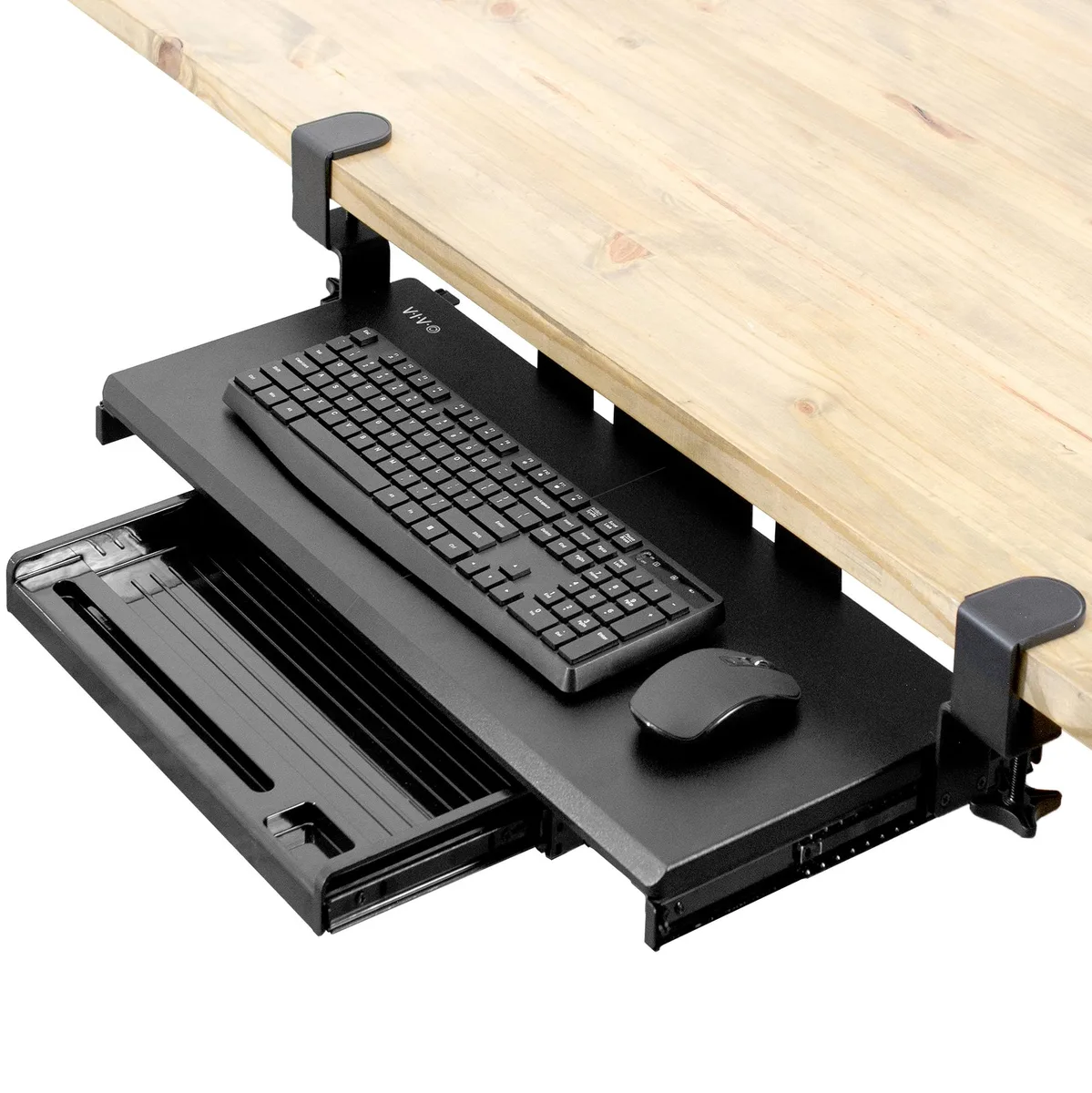 VIVO VIVO Clamp-on Keyboard Tray with Pencil Drawer 26.8" 17" 11 lbs — product photo