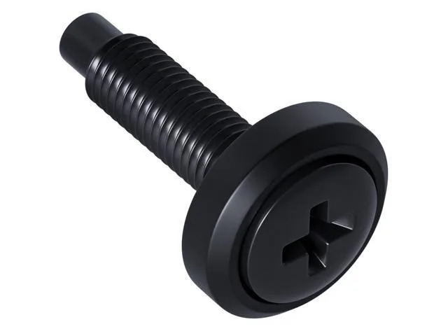 Box of 100 black zinc 10/32 screws with nylon washers