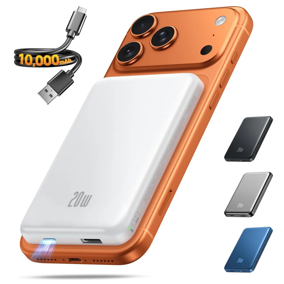  HAIARA W5 PRO 10000mAh Magnetic Power Bank Pearl — product photo