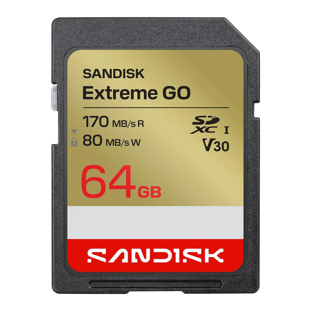 SanDisk SanDisk Extreme Go SDXC 64GB 170MB/s U3 V30 memory card — product photo