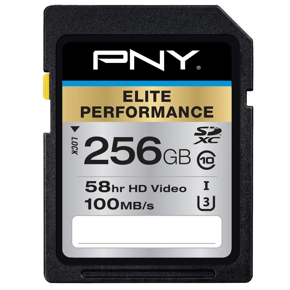 PNY Technologies, Inc. PNY Technologies, Inc. 256GB Elite Performance Class 10 U3 SDXC 95MB/s 2 in 1 accessory — product photo