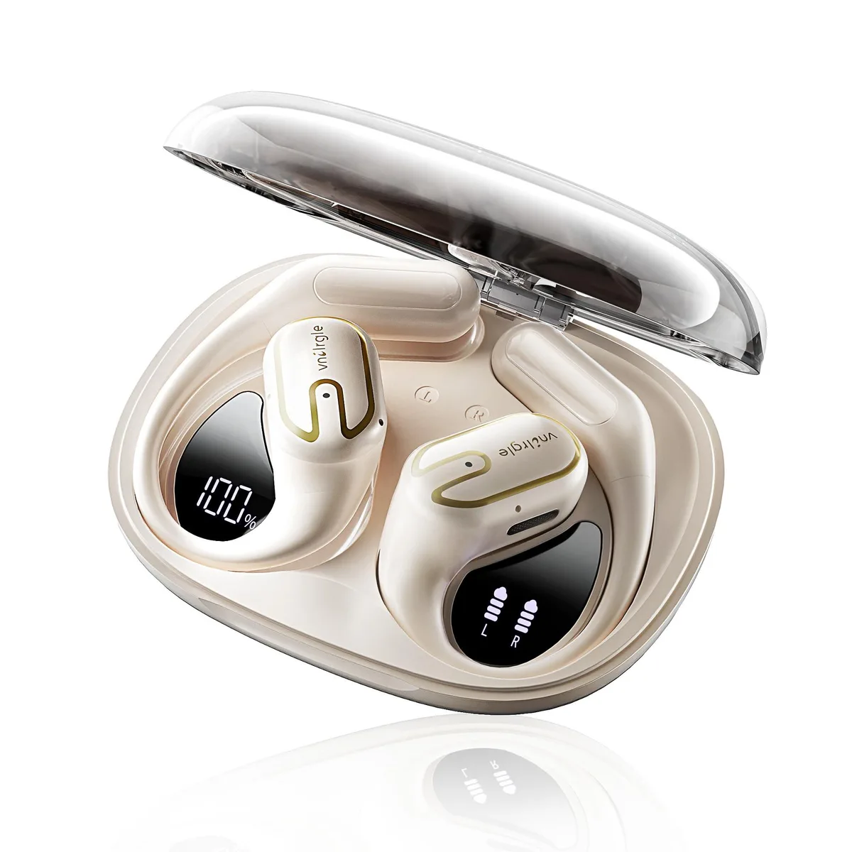 vnilrgle T15 Headphones Open Ear True Wireless White 18.2mm 80H IPX7 — product photo