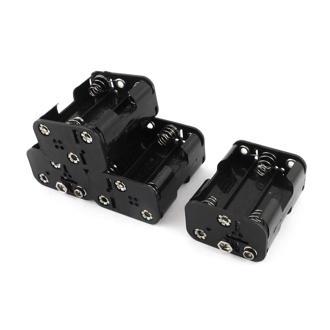 Unique-Bargains Unique-Bargains Double Side 6 x 1.5V AA Battery Holder Storage Case Box Black 4Pcs — product photo