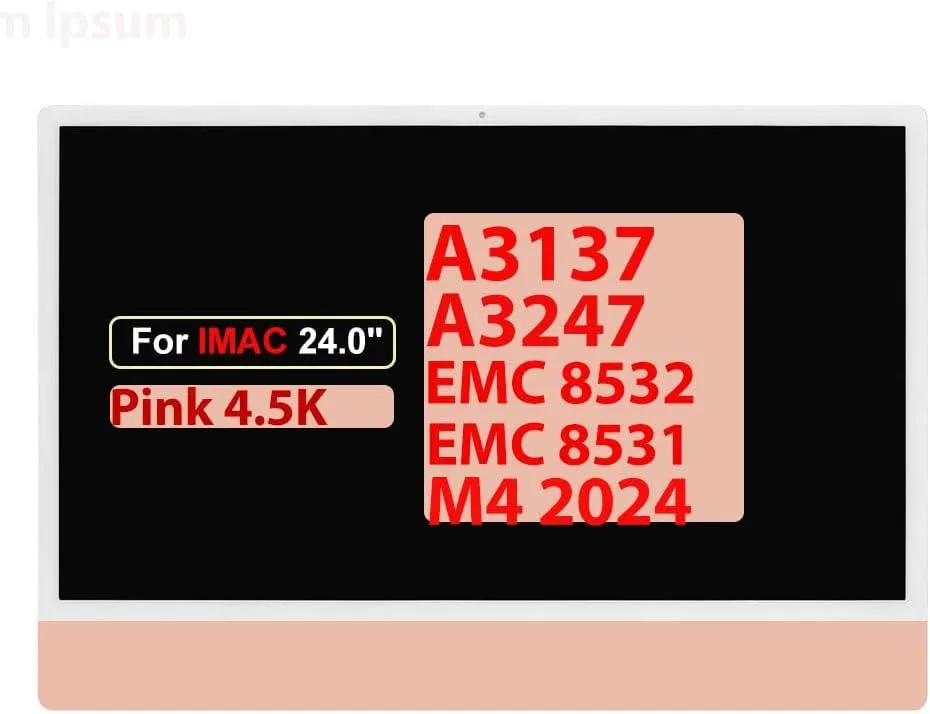 NUOLAISUN NUOLAISUN 24.0" 23.5" iMac A3137 A3247 M4 2024 EMC 8532 8531 LM235UH1-SDE1 Pink — product photo