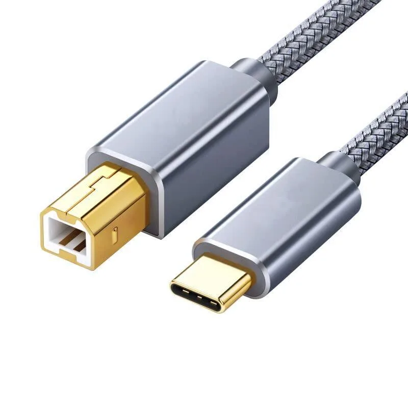 HANNORD HANNORD USB-C to USB-B 2.0 Cable Silver 6.6 ft 480 Mbps — product photo