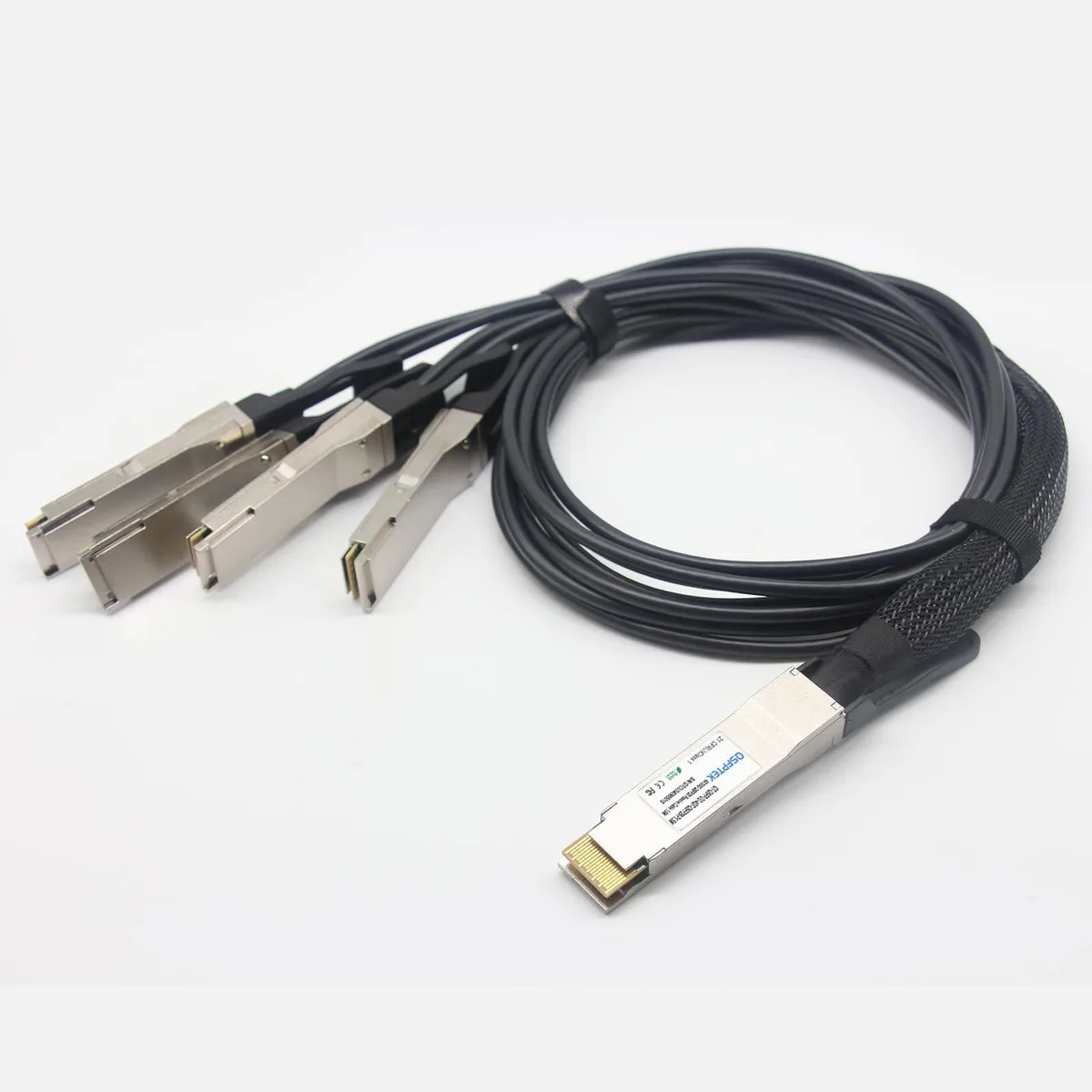 QSFPTEK QSFPTEK 400GBASE-CU DAC Cable 30AWG 1.5m QSFP-DD to 4x 100G QSFP56 Breakout Passive Direct Attach Cable — product photo