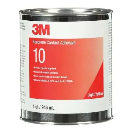 Yellow 1 qt adhesive can with brush-on label
