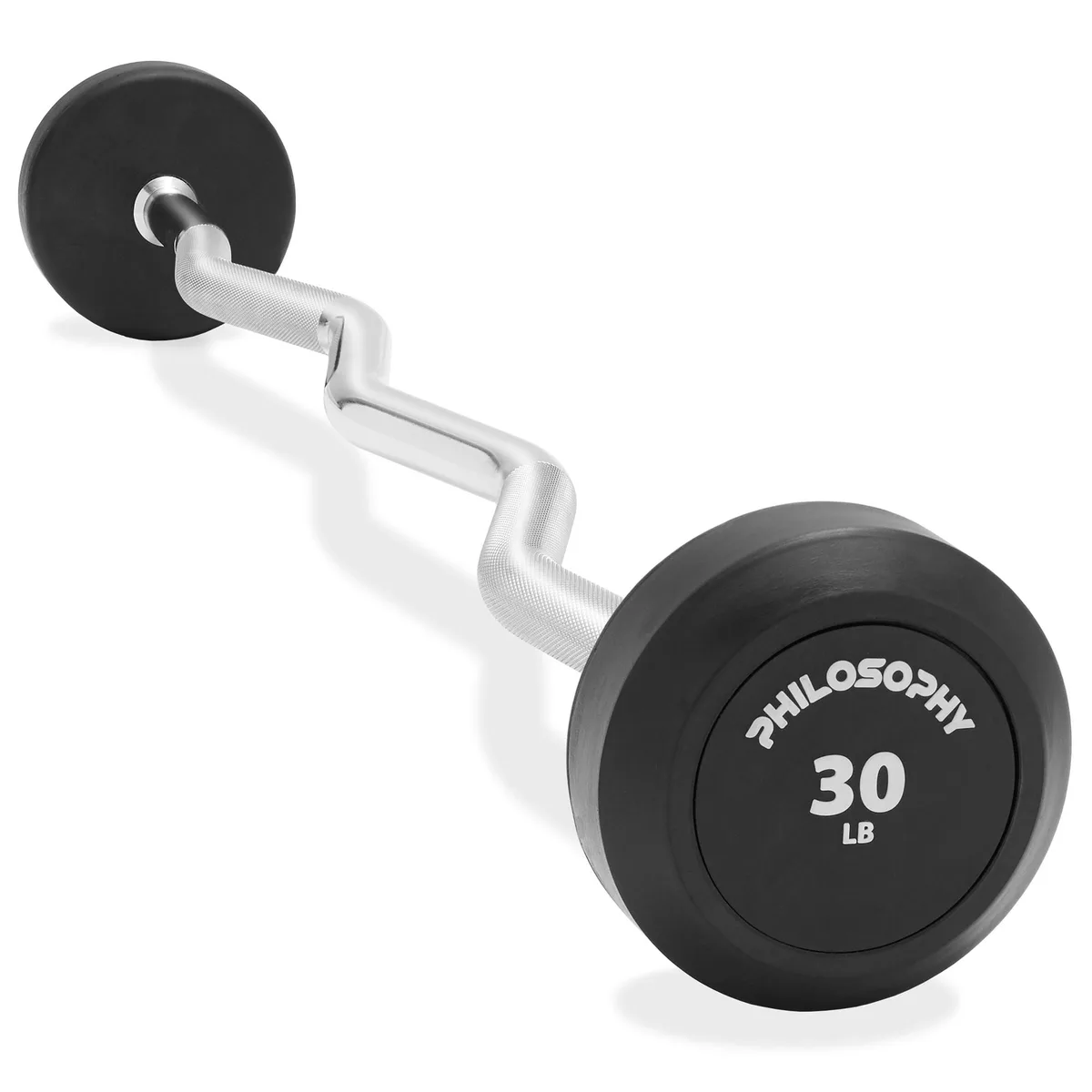 Philosophy Gym Philosophy Gym Rubber Fixed EZ Curl Barbell 30 LB — product photo