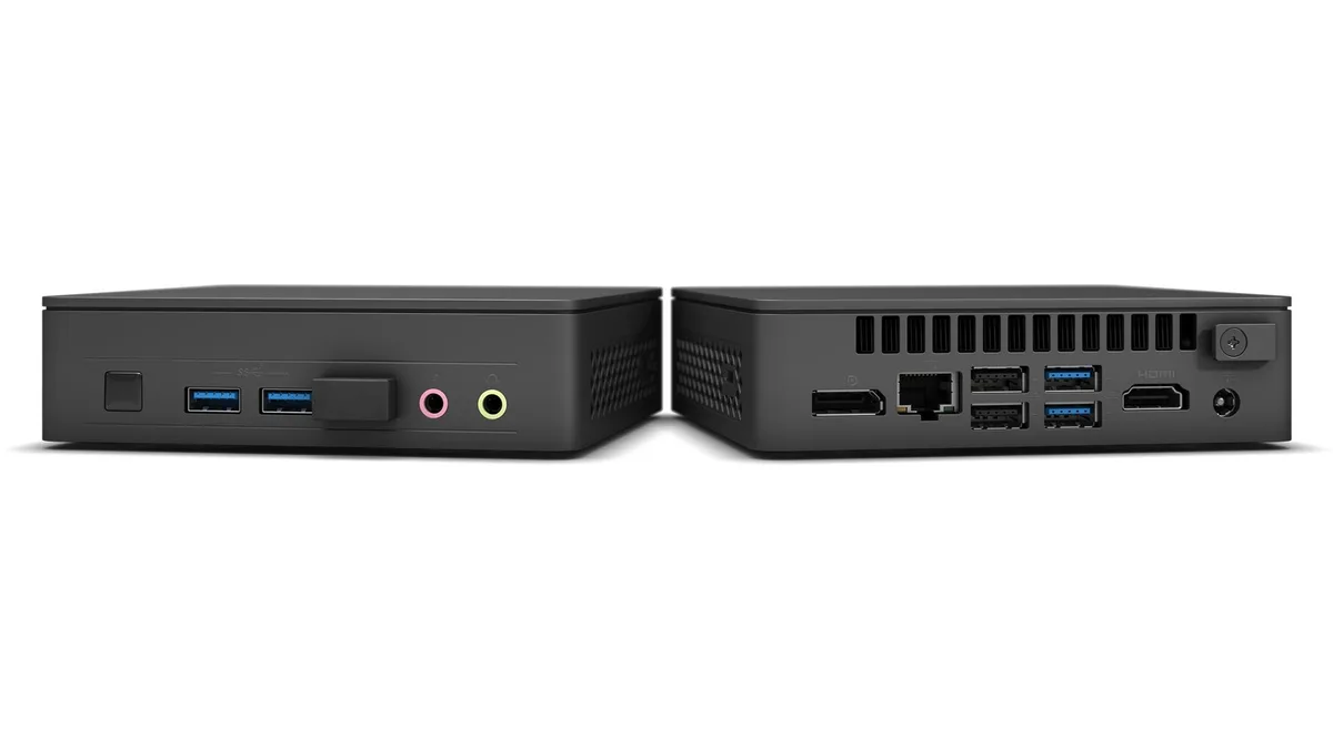 Intel Intel NUC 11 Essential Atlas Canyon Celeron N4505 8 GB / 512 GB barebone mini PC — product photo