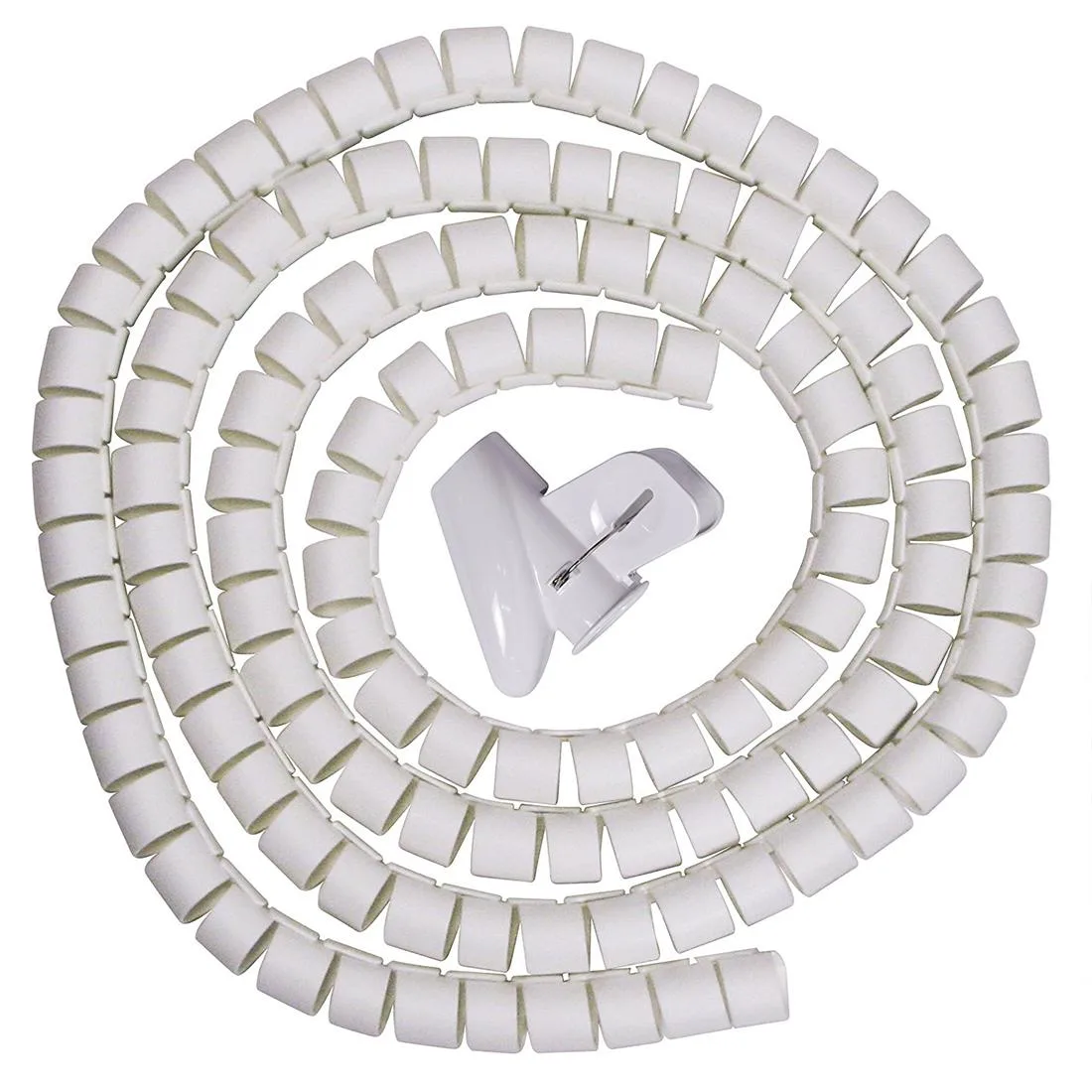 Unique-Bargains Unique-Bargains 10mm Spiral Cable Wrap White 1.5m with Clip — product photo