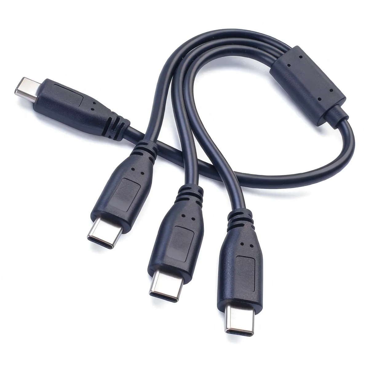 Vision USB C Splitter 1ft 1 in 3 Out 480Mbps 3A Black — product photo