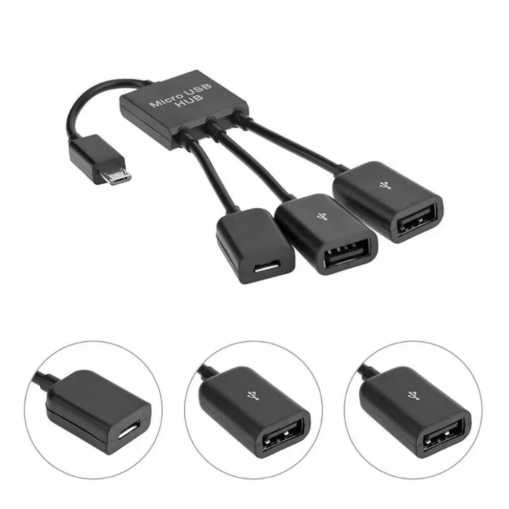 Hetai Tech Hetai Tech USB Hub 3 in 1 Micro USB to USB A OTG Cable Adapter — product photo