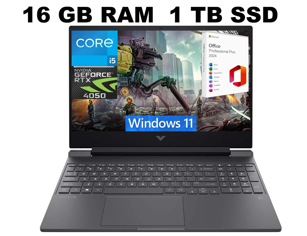 HP HP Victus 15 Raider Black i5-13420H RTX 4050 6GB 16GB 1TB gaming laptop — product photo