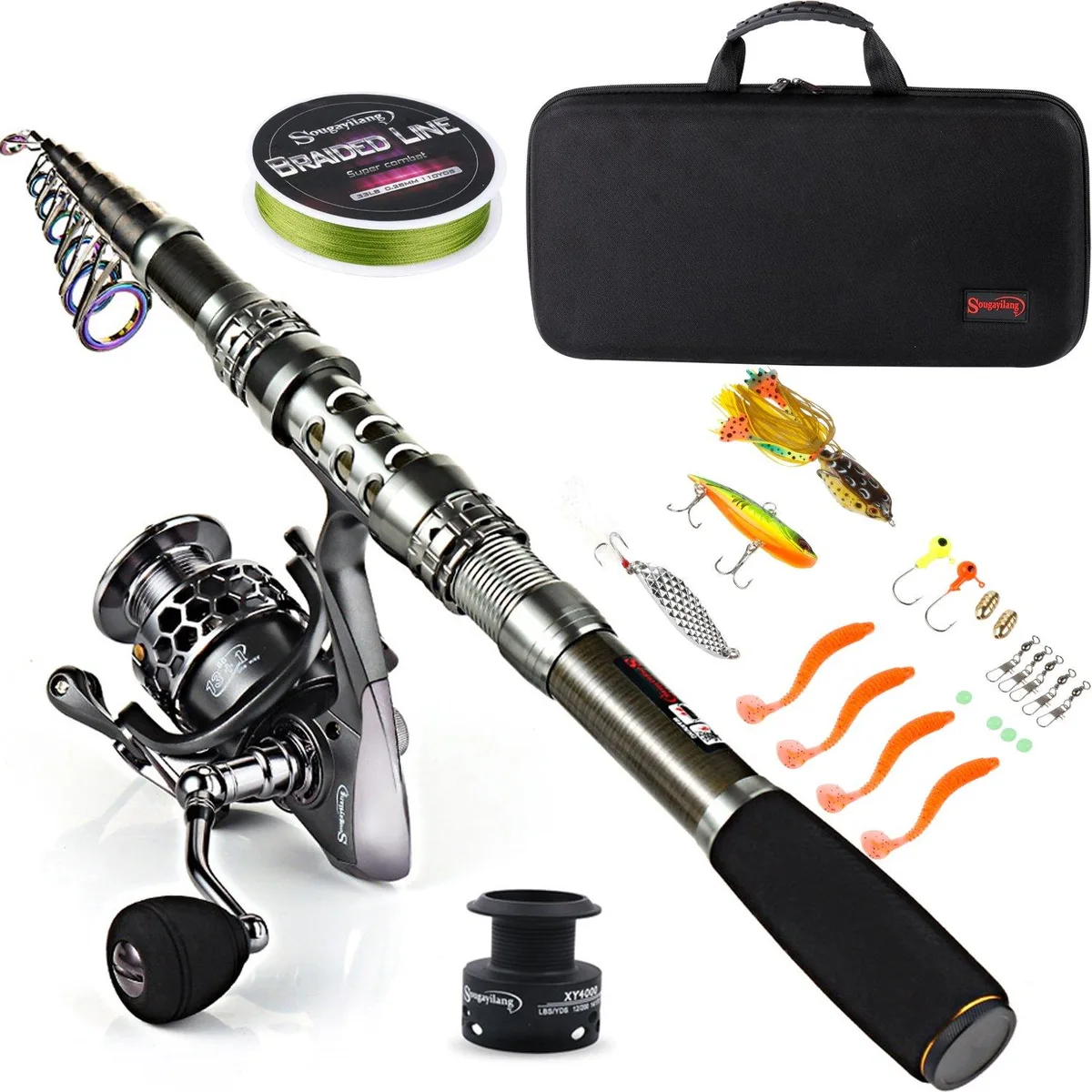  Sougayilang 2.4m HBSXY Spinning Rod Combo with Bag — product photo