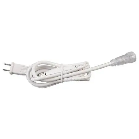 Black power cord with two-prong plug and inline connector, sixty inches long