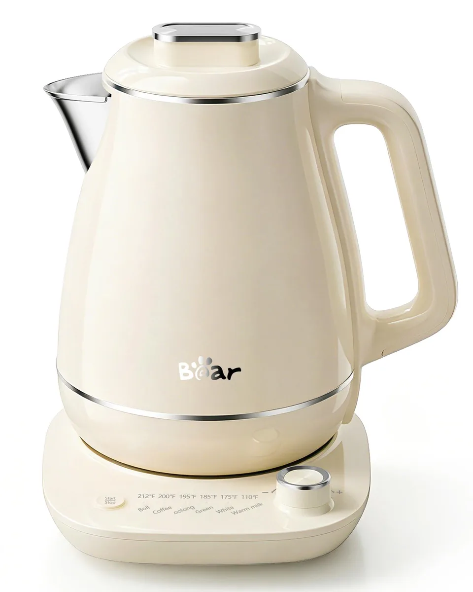 Bear 1.5L 304 Stainless Steel Electric Kettle 1500W Cream — product photo