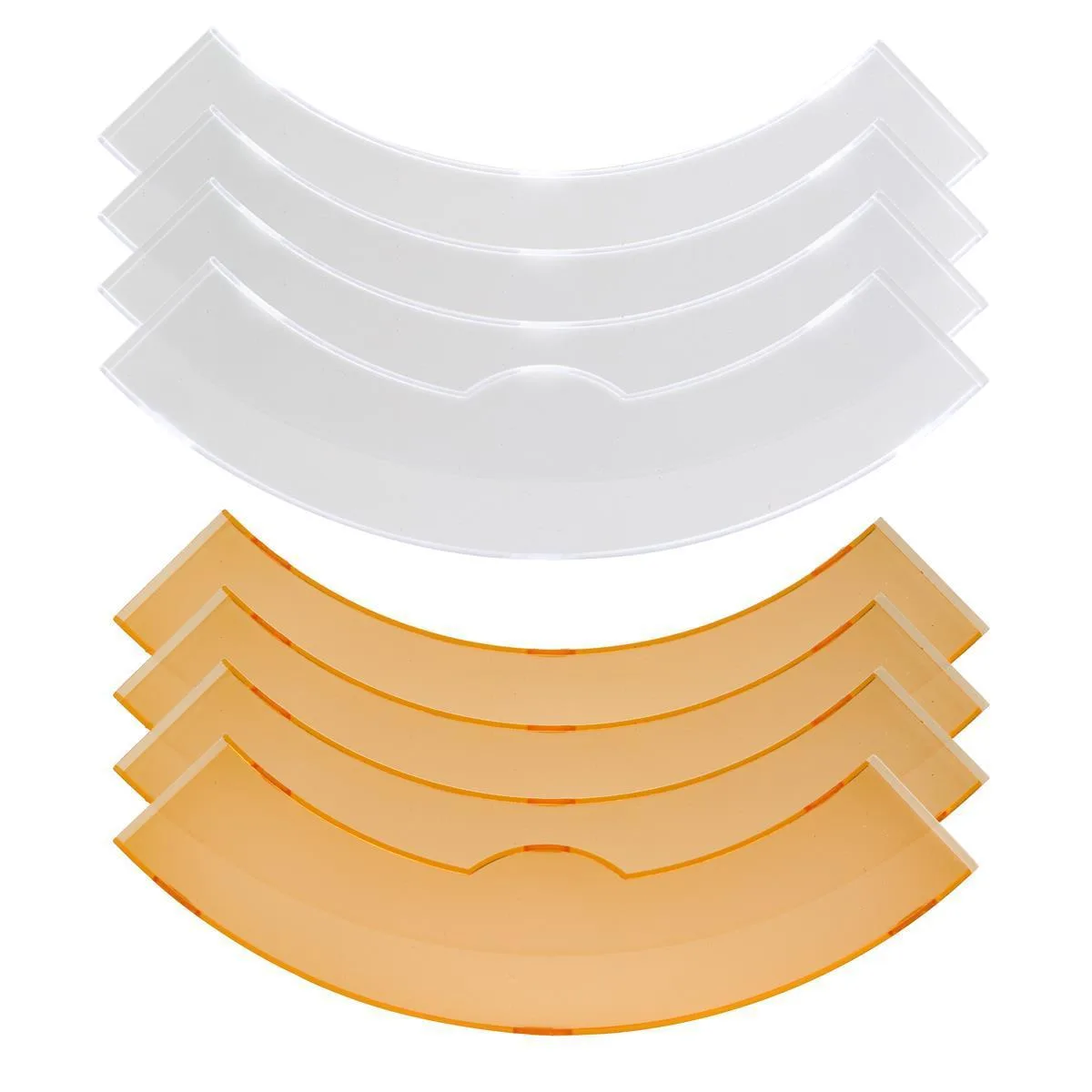 Four interlocking amber and frosted white panels forming a 13-inch ring