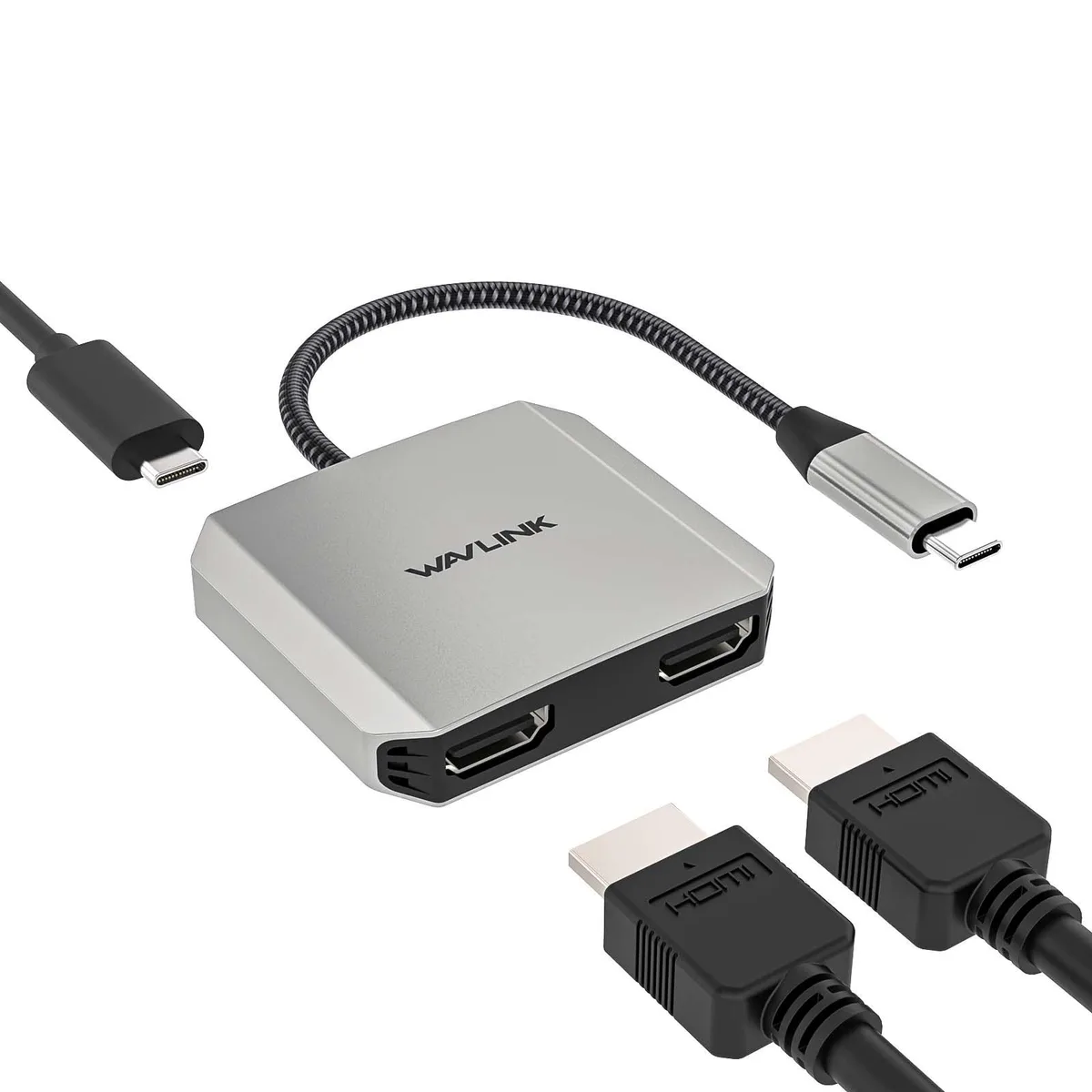 Wavlink Wavlink UH510PRO USB-C to dual 4K HDMI adapter 87W PD silver — product photo