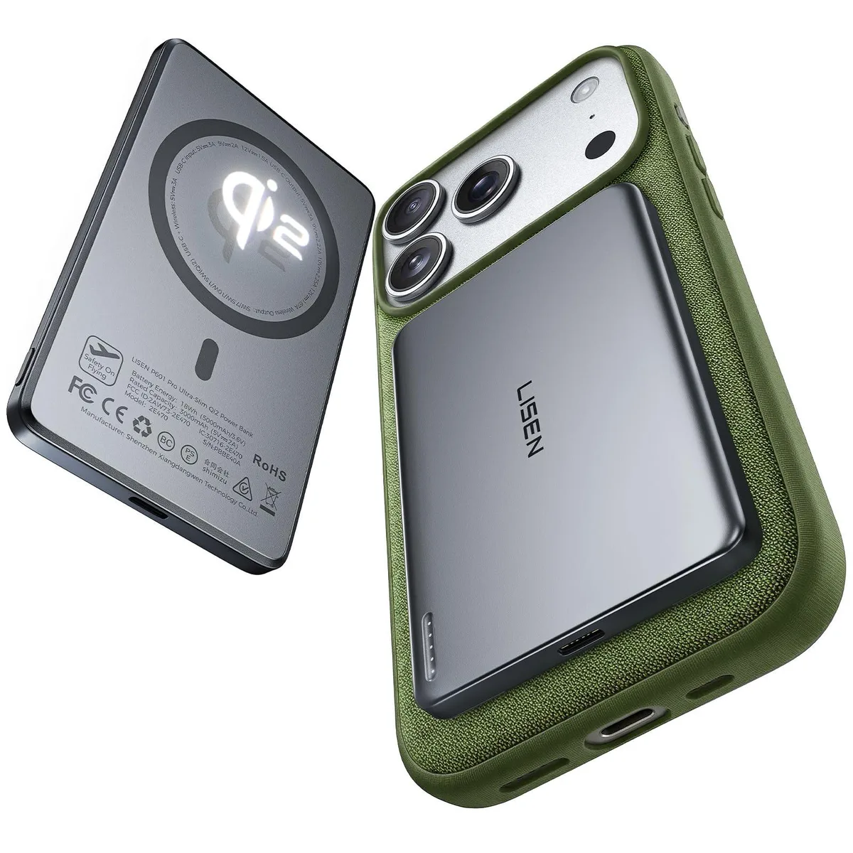 LISEN 2E470 5000mAh power bank Ice Grey — product photo