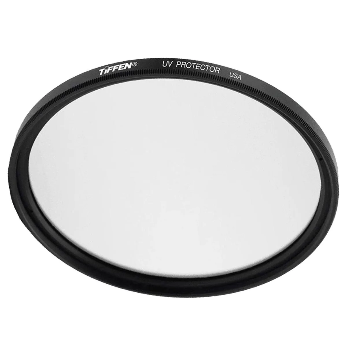 Clear 52mm glass filter with thin metal rim