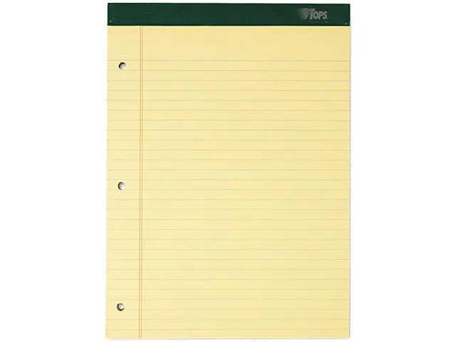 TOPS TOPS 63387 Double Docket Legal Ruled Pad Canary 6 Pack 100 Sheets — product photo
