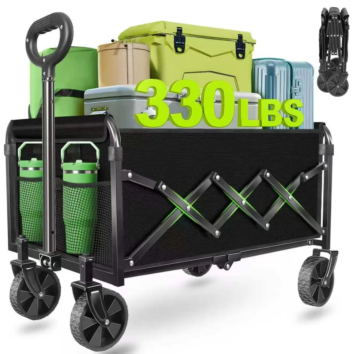 MICIEITIE Wagon Cart 125L 360 lbs 600D Oxford 33.8-46.5 in handle — product photo